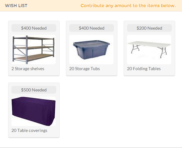 GofundMe wish list